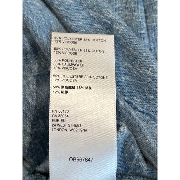 We The Free by Free People Heather Blue Batwing Wide Neck Top Women's Size S - Picture 7 of 9